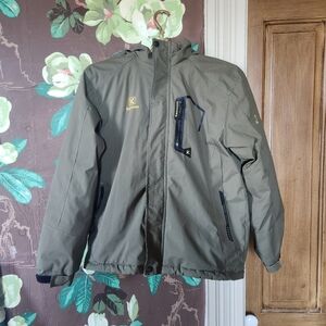 Keevoom Waterproof Hooded Jacket – Fleece Lined – Olive Green – Size 14–16